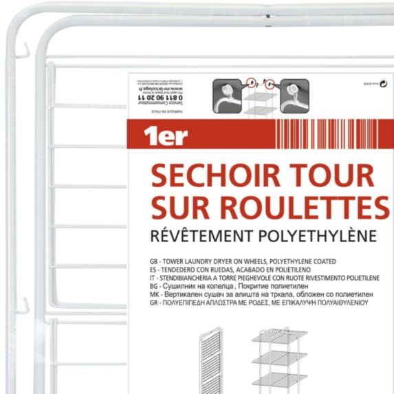 Séchoir à linge Tour 3 étages 30m blanc - 1ER