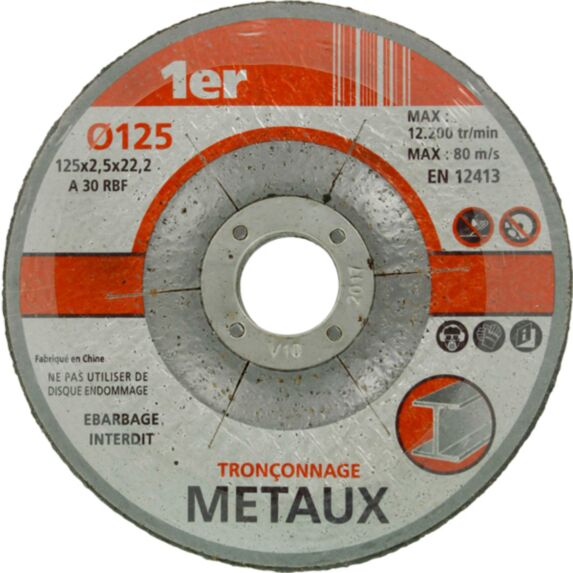 5 disques à tronçonner les métaux Ø125mm - 1ER