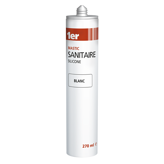 Mastic sanitaire silicone blanc 270 mL - 1ER
