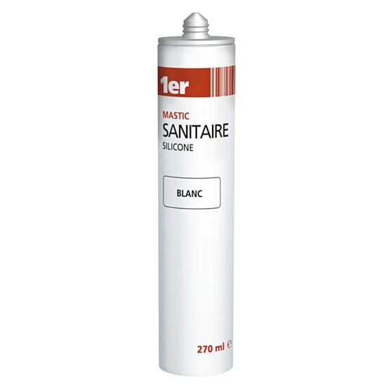 Mastic sanitaire silicone blanc 270 mL - 1ER