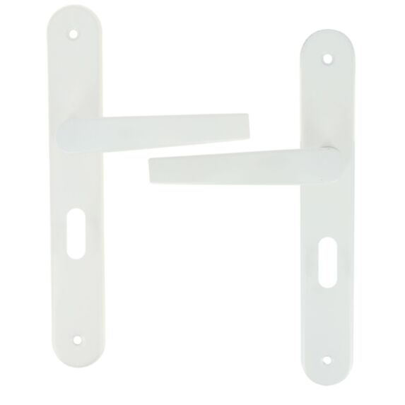 Poignée de porte trou clé Chloé aluminium blanc entraxe 195mm - 1ER