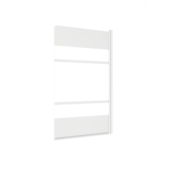 Pare baignoire 1 volet verre trempé 4mm 75x130cm lignes horizontales et profilé blanc - 1ER