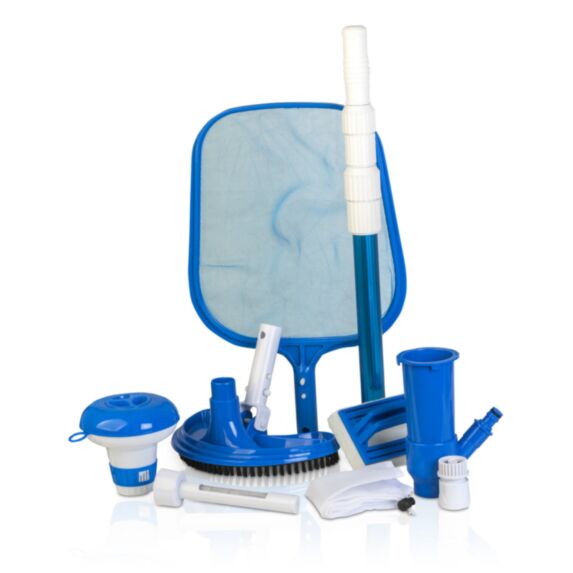 Kit entretien piscine 6 accessoires Bleu PVC - GRE