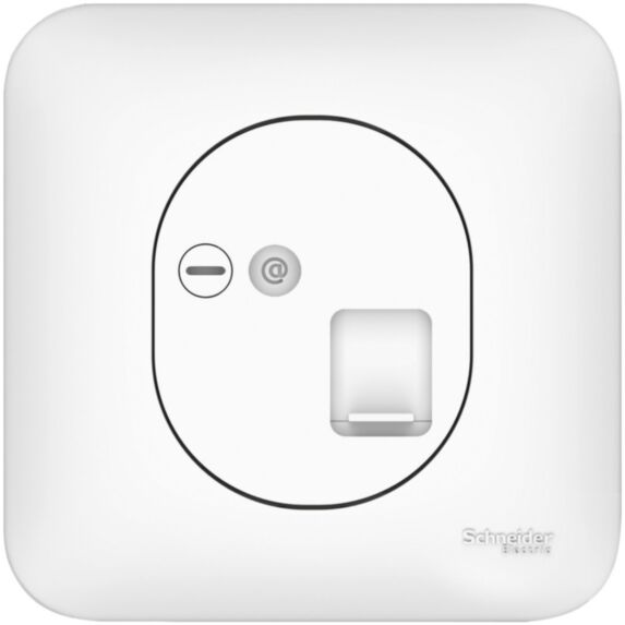 Prise RJ45 pour téléphone et informatique ovalis complet - SCHNEIDER ELECTRIC
