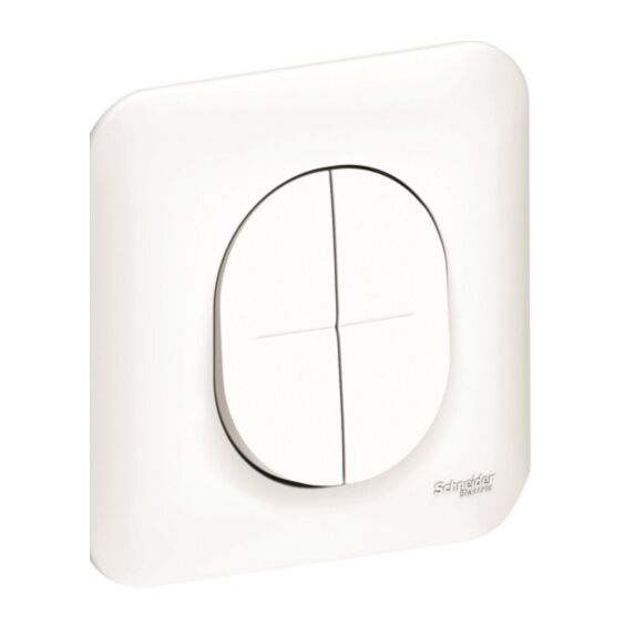 Double interrupteur ou Va-et-vient 10 ampères Ovalis complet 230 V - SCHNEIDER ELECTRIC