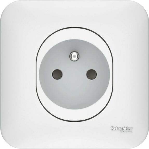 Prise de courant Ovalis 2P+T 16a blanc - SCHNEIDER ELECTRIC