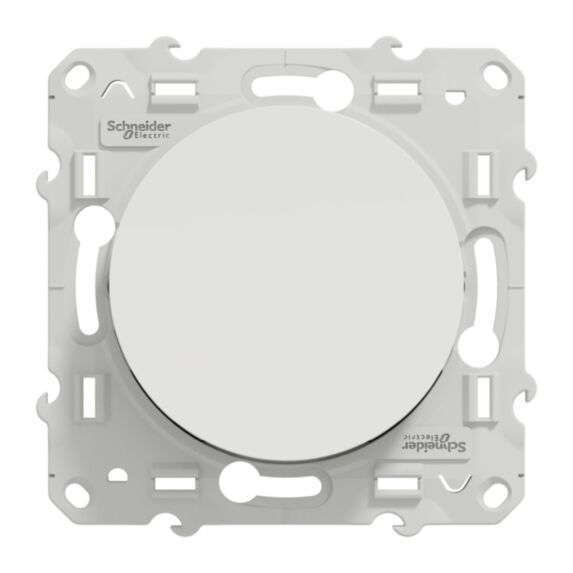 Poussoir lumineux Odace blanc LED bleue 10A - SCHNEIDER ELECTRIC