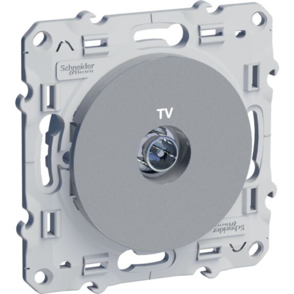 Prise TV simple Odace aluminium - SCHNEIDER ELECTRIC