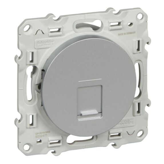 Prise RJ45 Odace aluminium - SCHNEIDER ELECTRIC
