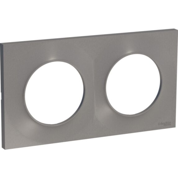 Plaque double Odace aluminium - SCHNEIDER ELECTRIC