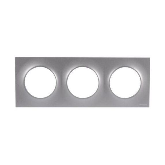 Plaque triple Odace style aluminium - SCHNEIDER ELECTRIC