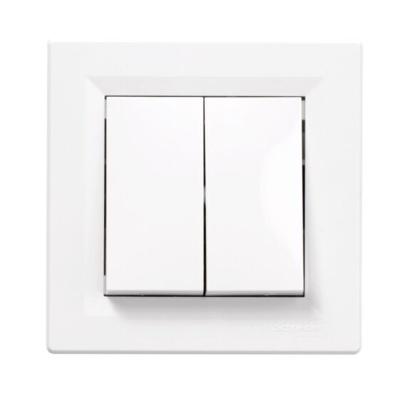 Double interrupteur va-et-vient Asfora blanc - SCHNEIDER ELECTRIC