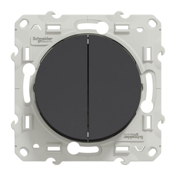 Double interrupteur va-et-vient à assembler Odace anthacite SCHNEIDER ELECTRIC
