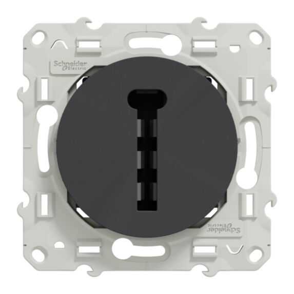 Prise téléphone à assembler Odace gris anthracite - SCHNEIDER ELECTRIC