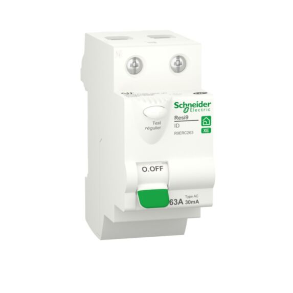 Interrupteur différentiel 2P 63A 30mA Type AC Resi9 XE - SCHNEIDER ELECTRIC