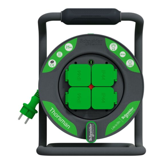 Enrouleur de câble électrique 25m H07RNF 3G 2,5mm² - SCHNEIDER ELECTRIC