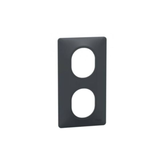 Plaque double verticale Ovalis gris anthracite - SCHNEIDER ELECTRIC