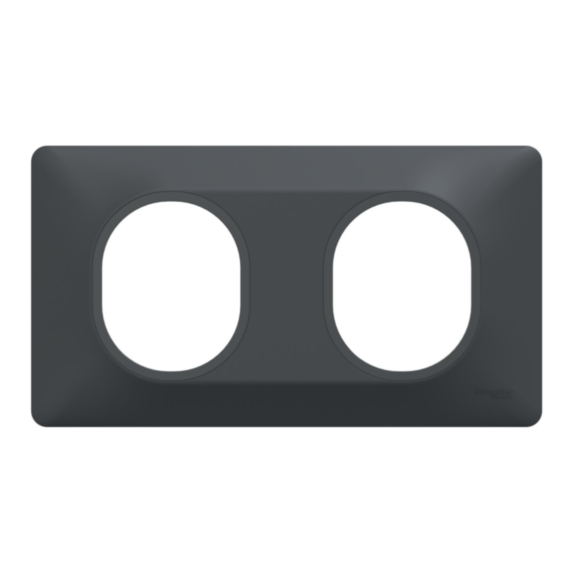 Plaque double horizontale Ovalis gris anthracite - SCHNEIDER ELECTRIC