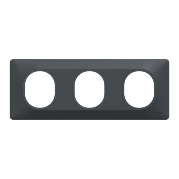 Plaque triple horizontale Ovalis gris anthracite - SCHNEIDER ELECTRIC