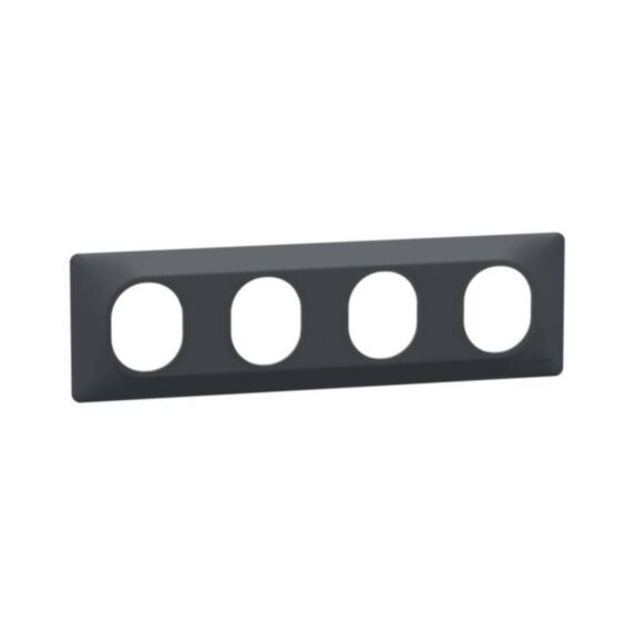 Plaque quadruple horizontale Ovalis gris anthracite - SCHNEIDER ELECTRIC