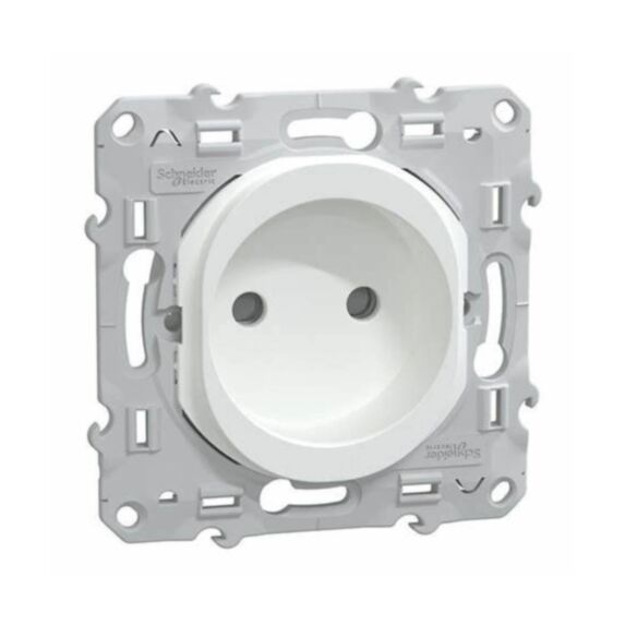 Prise 2 pôles 16A rénovation Ovalis blanc - SCHNEIDER ELETRIC