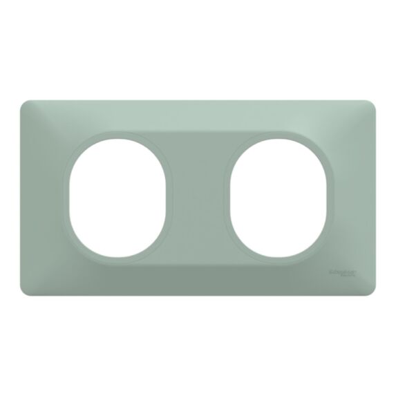 Plaque double Ovalis sauge - SCHNEIDER ELECTRIC