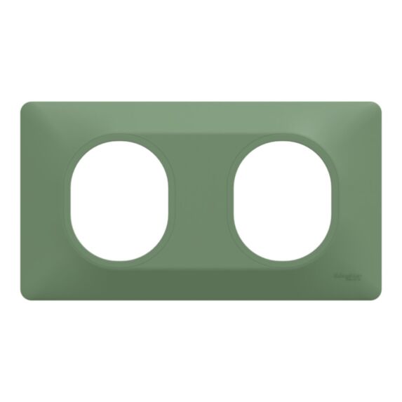 Plaque double Ovalis vert forêt - SCHNEIDER ELECTRIC