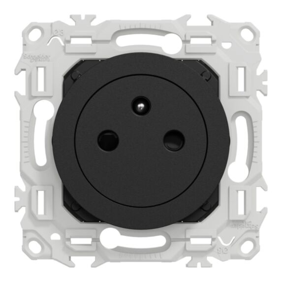 Prise 2P+T affleurante noir onyx - SCHNEIDER ELECTRIC