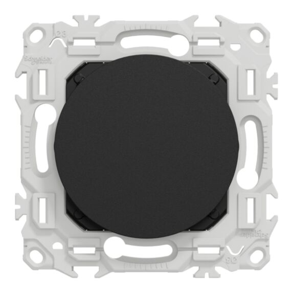 Obturateur Odace pré-perçage noir onyx - SCHNEIDER ELECTRIC