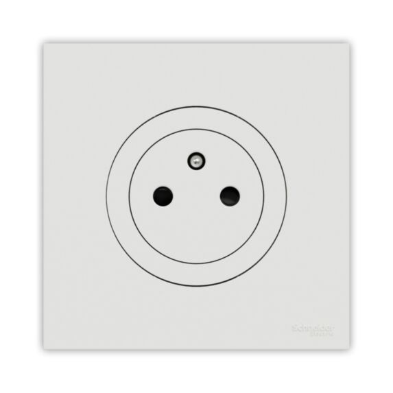 Prise de courant Odace 2P+T affleurante blanc - SCHNEIDER ELECTRIC