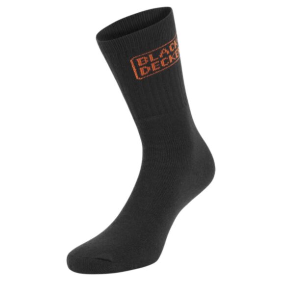 Chaussettes travail coton noir 39-42 x3 - BLACK ET DECKER