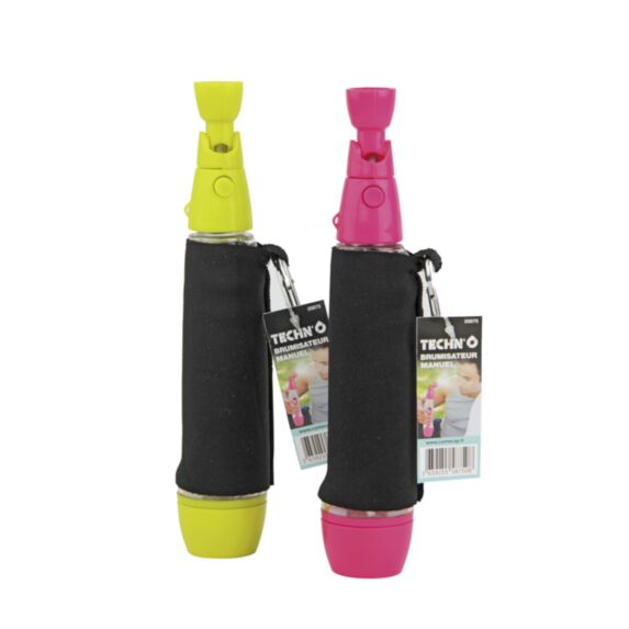 Brumisateur à main sans gaz ni pile / 60ml utiles / Display 12 pièces (6 Fuschia - 6 Anis) - TECHNO