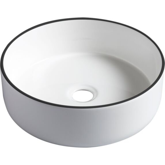 Vasque Adina céramique liseré Ø36cm blanc - GODART