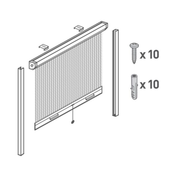 Moustiquaire sur Enrouleur L1,30xH1,60m Blanc/Gris - PROTECTA