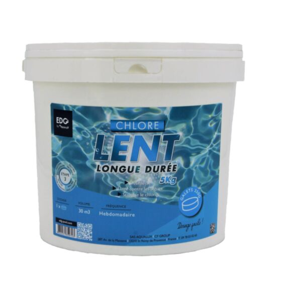 Galets chlore permanent 250g 5 kg - EDG by AQUALUX