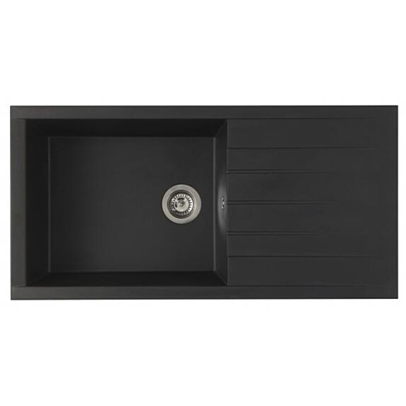 Évier résine 1 cuve SMC 100x50cm noir pailletté