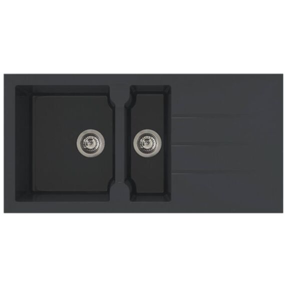 Evier 1,5 bacs 100x50cm Aloa noir - DIADEM