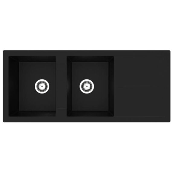 Evier 2 bacs 116x50cm Nali noir - DIADEM