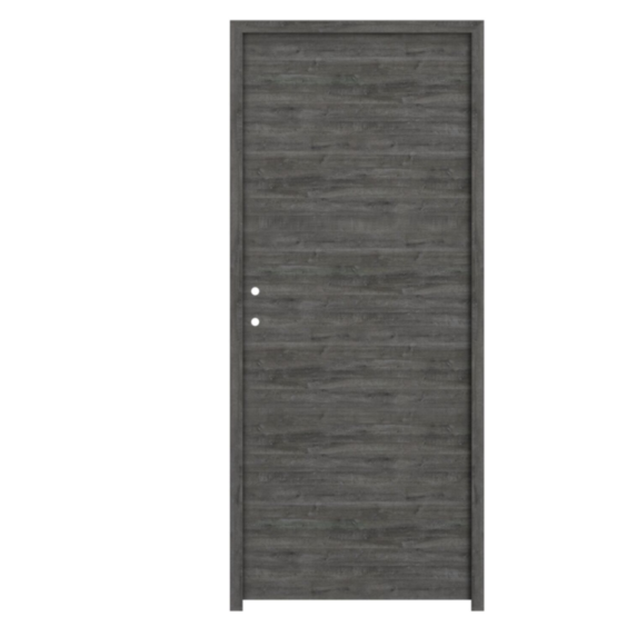 Bloc porte mélaminé anthracite poussant gauche 83cm - BALLAY