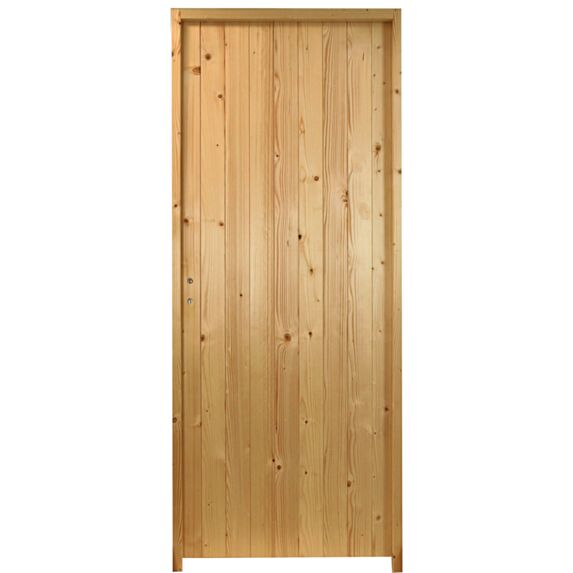Porte de service en Sapin PEFC 200x80cm Ep.27mm droite
