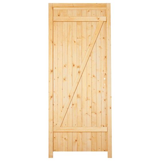 Porte de service en Sapin PEFC 200x80cm Ep.27mm gauche