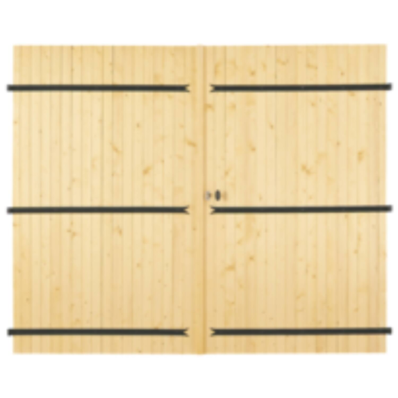 Porte de garage battante en sapin PEFC 27mm 200x240