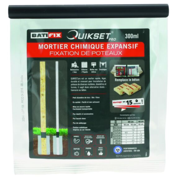 Mortier chimique quikset 300ml - BATIFIX