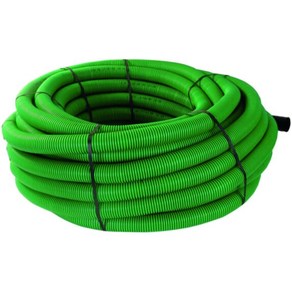 Gaine TPC annelée Verte ø40mm couronne de 25m