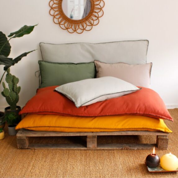 Coussin coton Copacabana 60 x 40 cm rouge - DECOSTARS