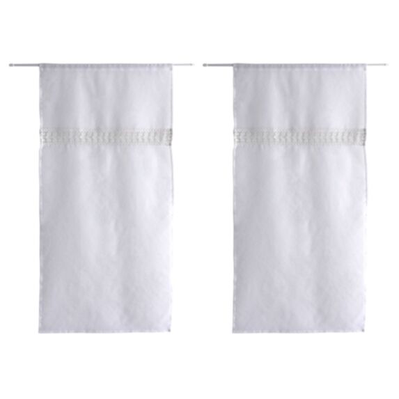 Paire de vitrages Emma 60 x 120 cm blanc - DECOSTARS