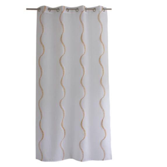 Voilage brodé Matisse 140x240cm blanc/jaune - DECOSTARS