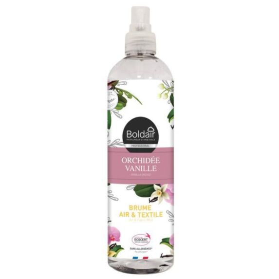 Brume Ecocert Désodorisante Air et Textile Orchidee Vanille 400ml - BOLDAIR