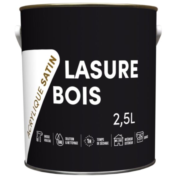 Lasure TDP acrylique incolore satin 2,5 L - RECA