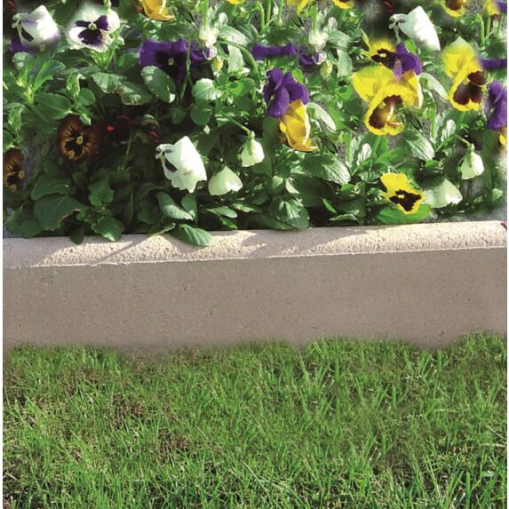 Bordure de jardin lisse en béton pressé coloris saumon 50 x 20 épaisseur 5 cm